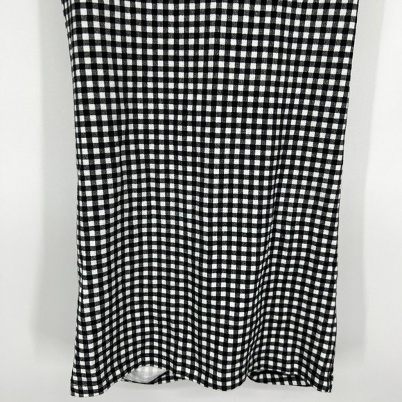 Forever 21 Dress Black White Gingham Ruched Mini Short Sleeve VNeck - Picture 12 of 12